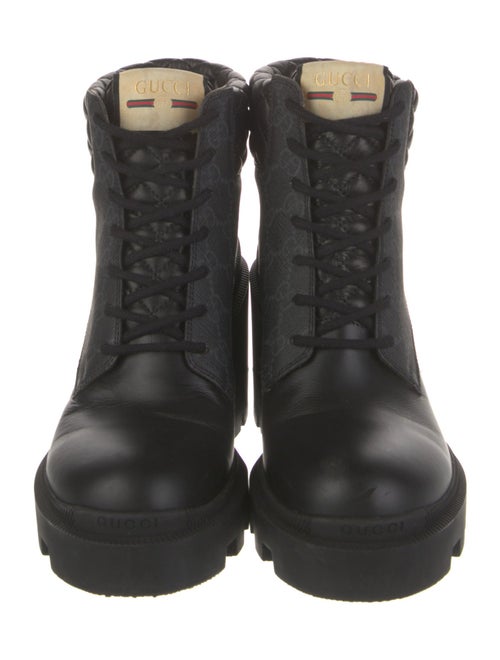 Gucci GG Supreme Leather Combat Boots