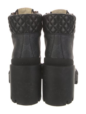 Gucci GG Supreme Leather Combat Boots