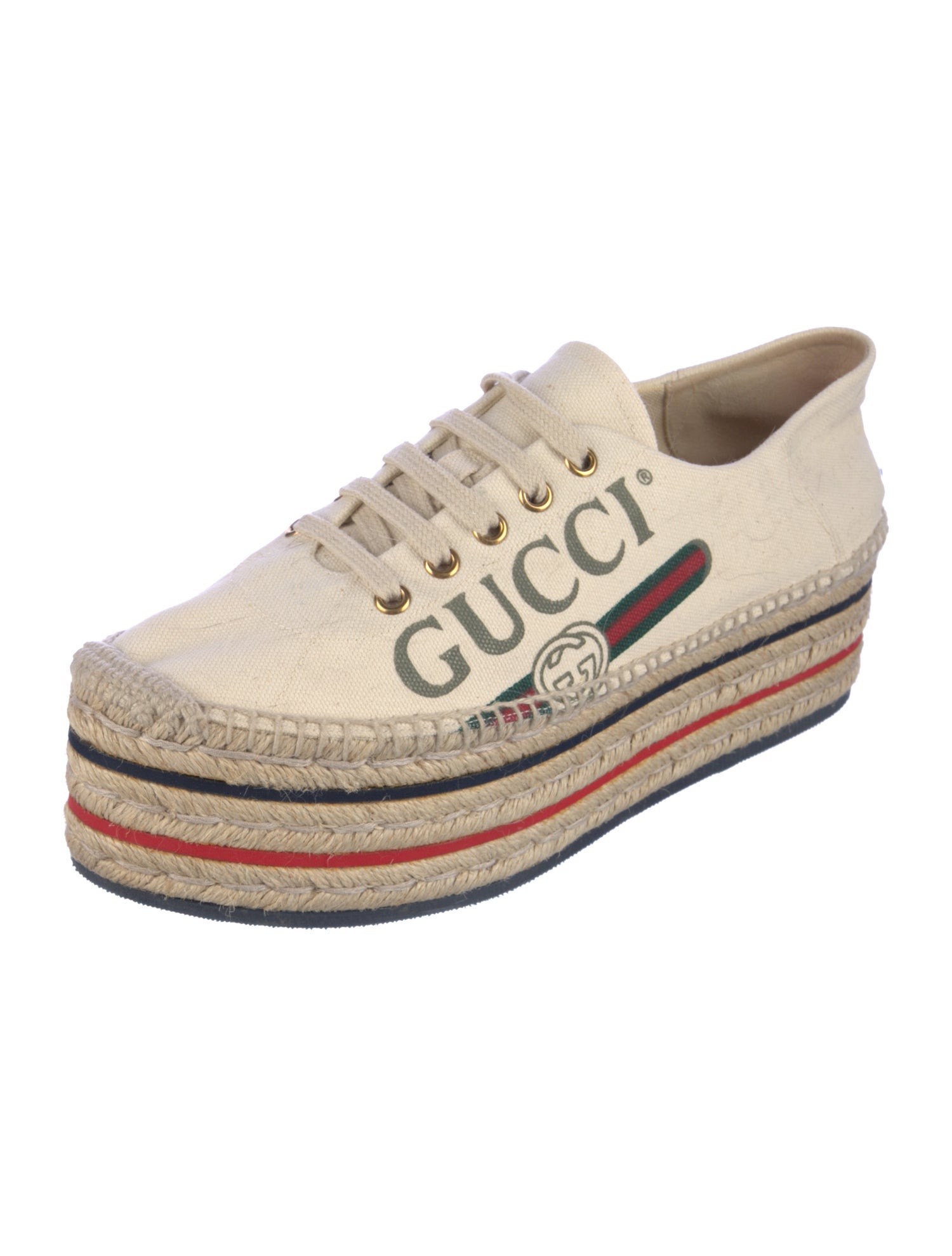 Gucci Web Accent Canvas Espadrilles