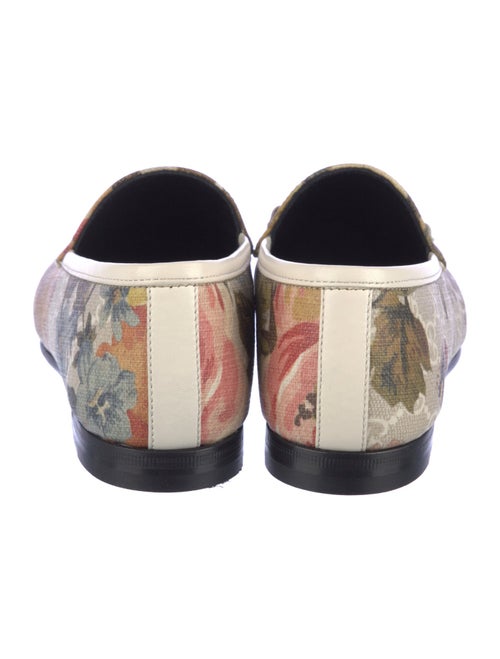 Gucci GG Canvas Leather Trim Embellishment Loafers