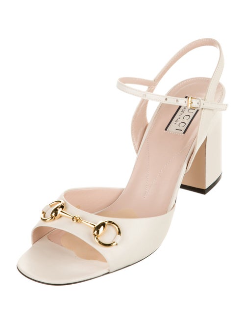 Gucci Horsebit Accent Leather Slingback Sandals