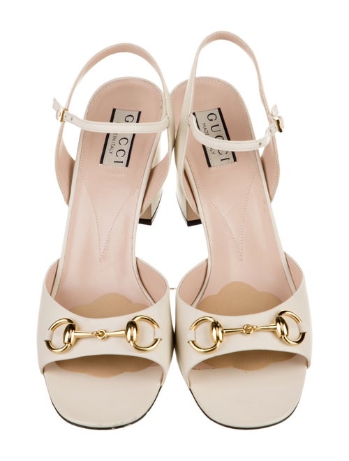 Gucci Horsebit Accent Leather Slingback Sandals