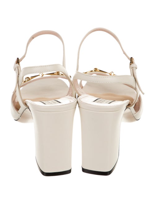 Gucci Horsebit Accent Leather Slingback Sandals