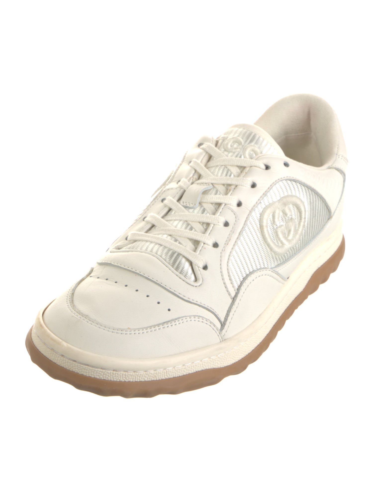 Gucci Leather Colorblock Pattern Sneakers