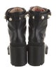 Gucci Faux Pearl Accents Leather Combat Boots