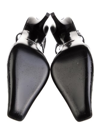 Gucci Embossed Leather Slingback Pumps