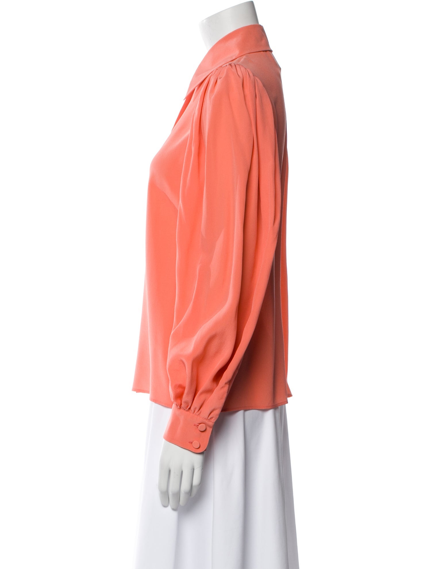 Gucci Silk Long Sleeve Button-Up Top