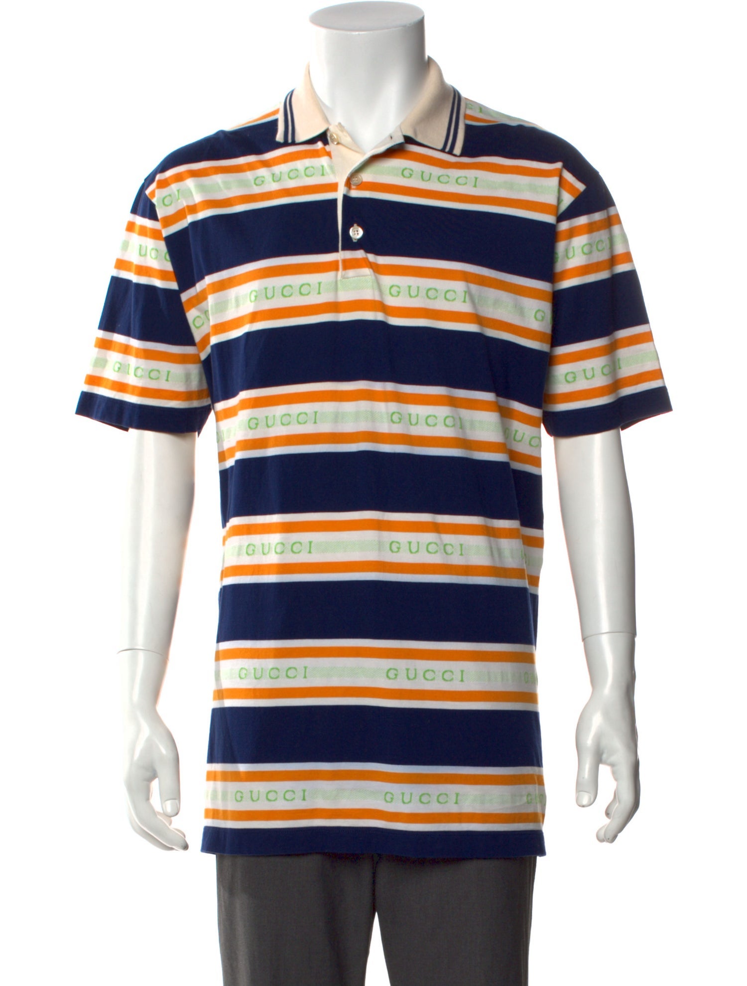 Gucci Striped Collar Polo Shirt