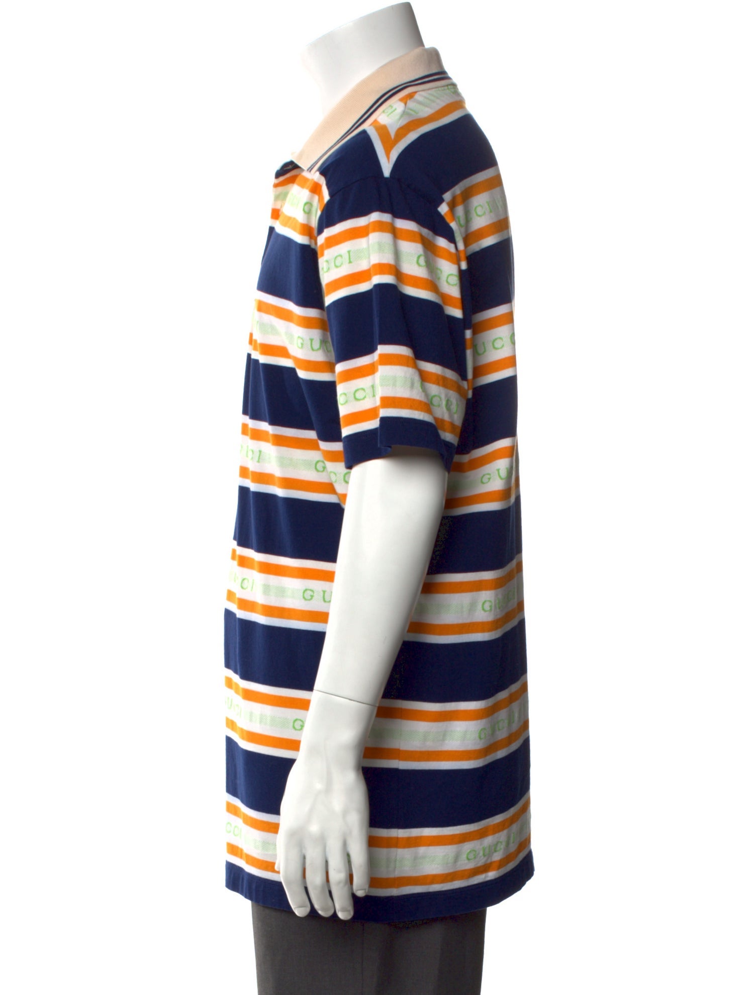 Gucci Striped Collar Polo Shirt