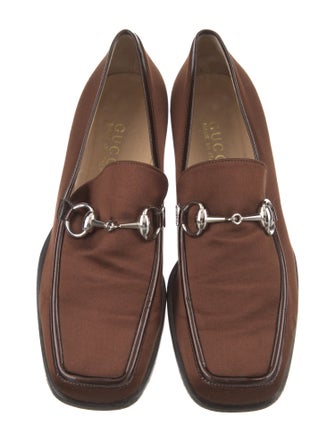 Gucci Horsebit Accent Satin Loafers