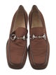 Gucci Horsebit Accent Satin Loafers