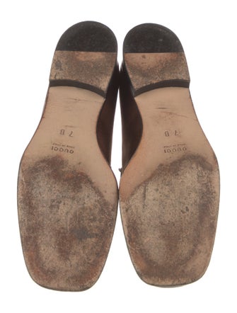 Gucci Horsebit Accent Satin Loafers