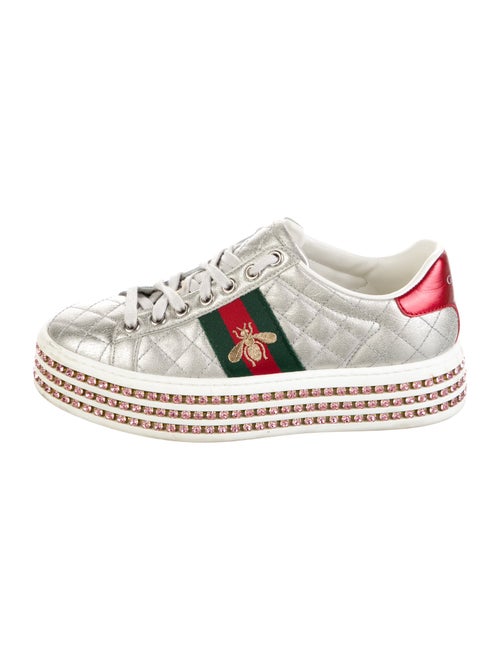 Gucci Quilted Pattern Leather Sneakers
