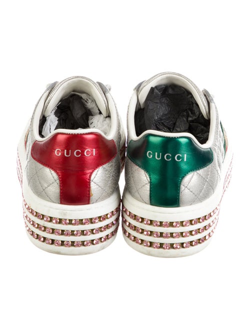 Gucci Quilted Pattern Leather Sneakers