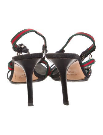 Gucci Web Accent Canvas Sandals
