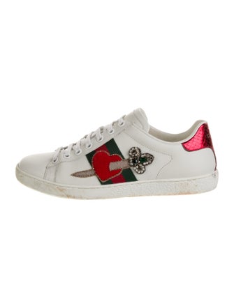 Gucci Web Accent Leather Sneakers