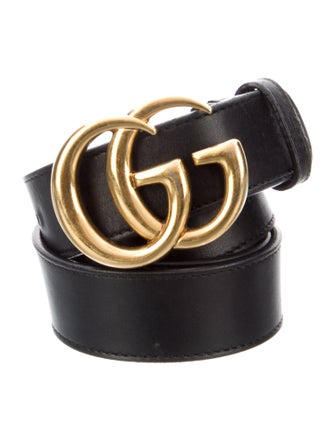 Gucci Double G Logo Leather Belt