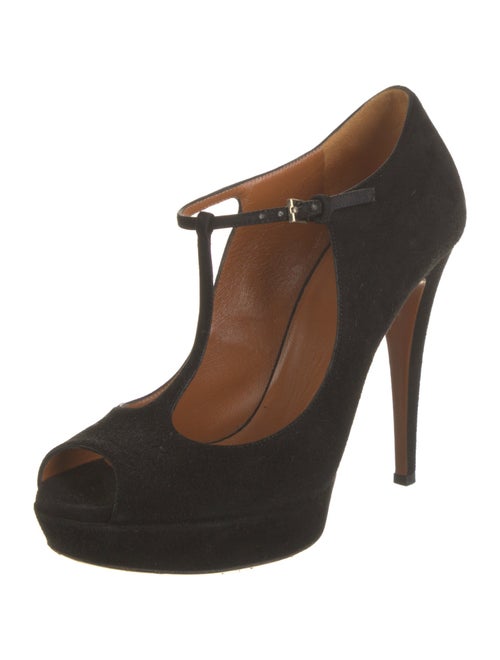 Gucci Suede T-Strap Pumps