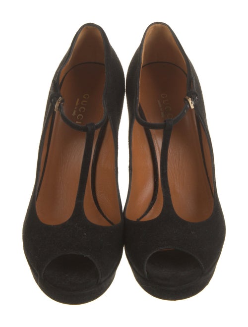 Gucci Suede T-Strap Pumps