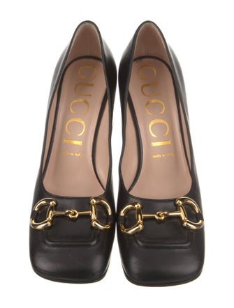 Gucci Horsebit Accent Leather Pumps