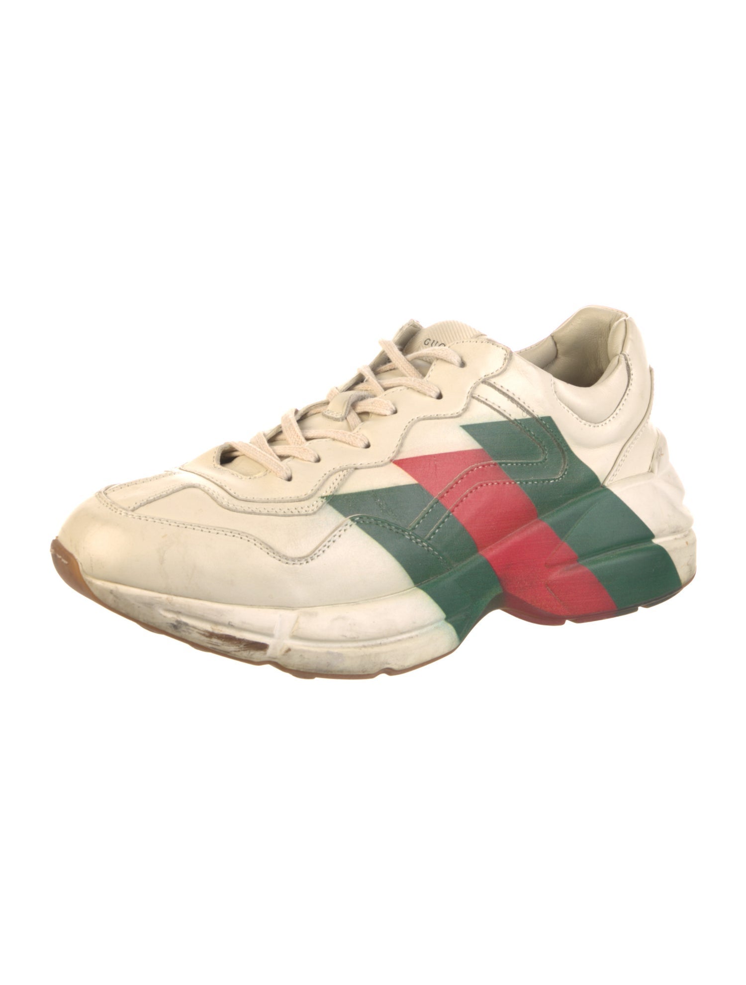 Gucci Web Accent Leather Sneakers