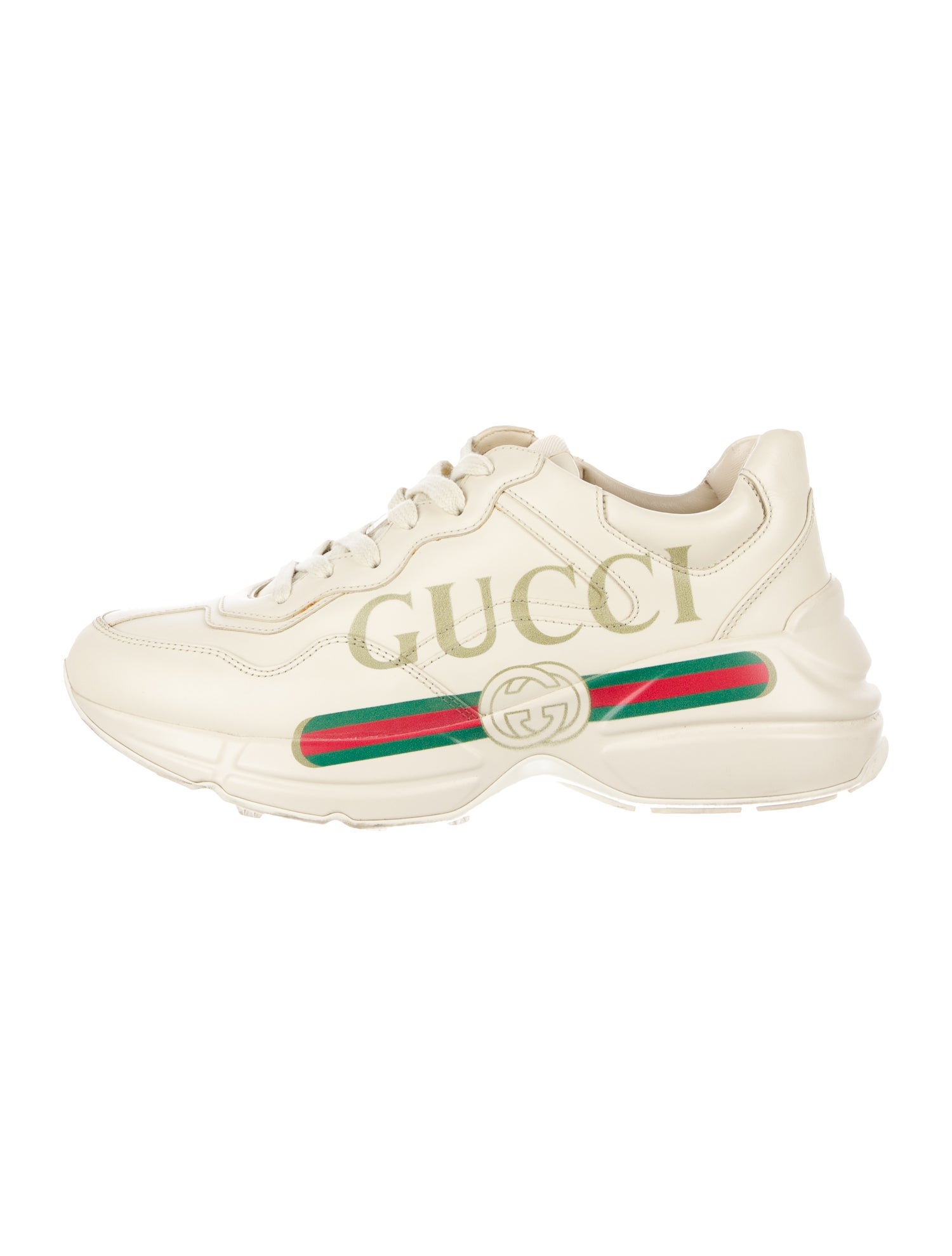 Gucci Web Accent Leather Sneakers