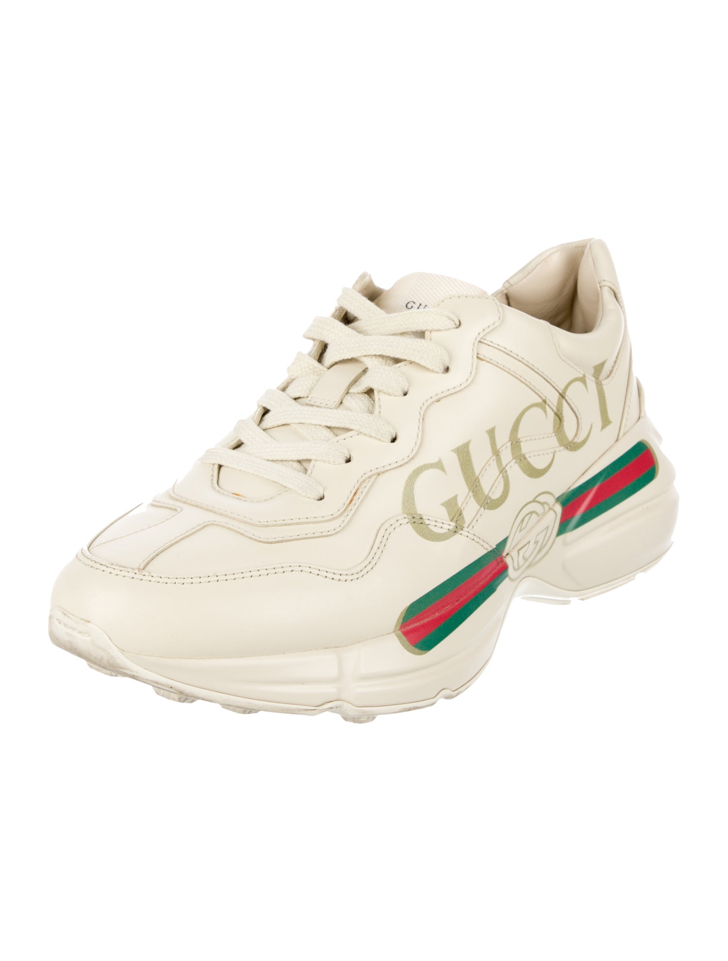 Gucci Web Accent Leather Sneakers