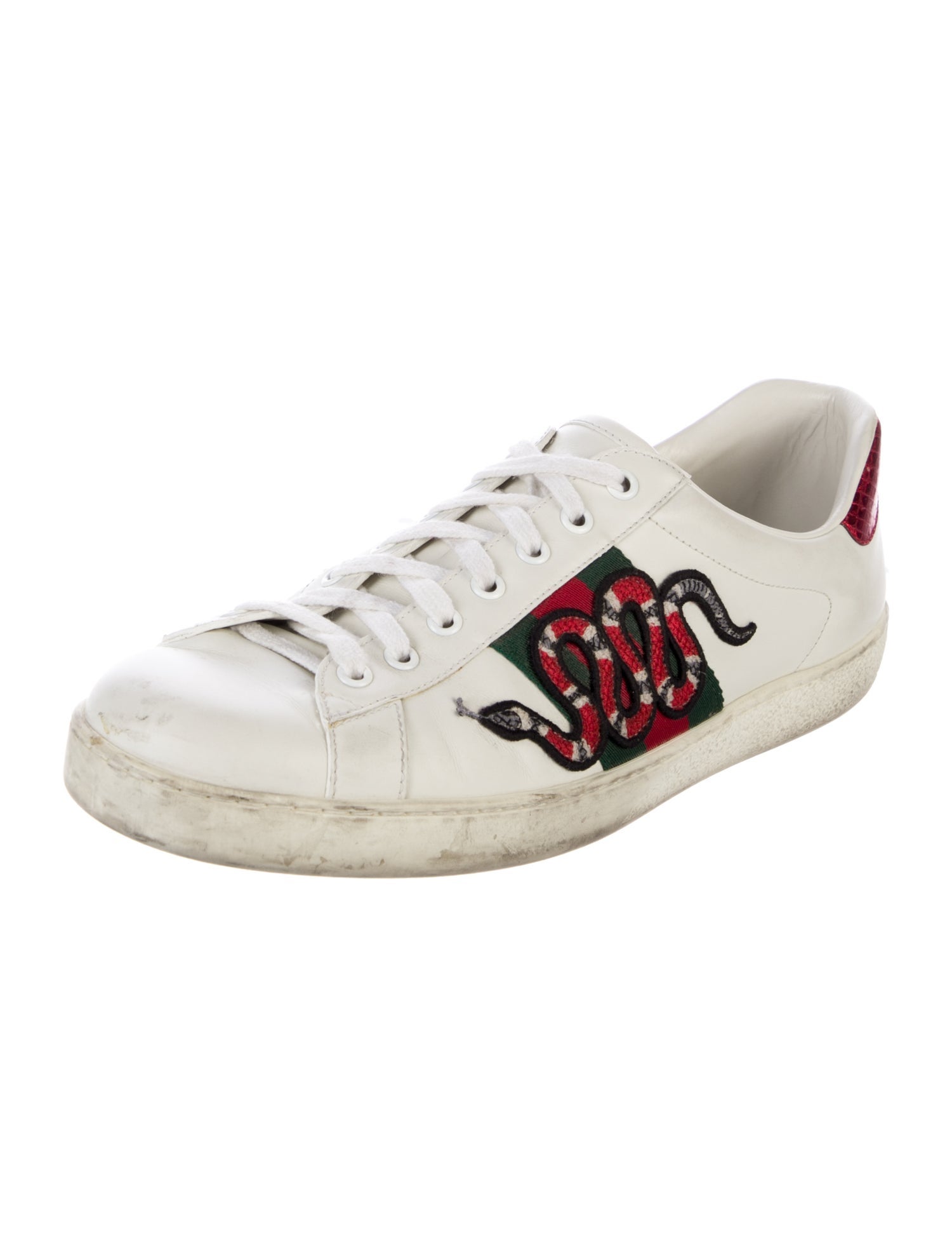 Gucci Web Accent Leather Sneakers