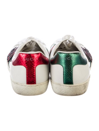 Gucci Web Accent Leather Sneakers