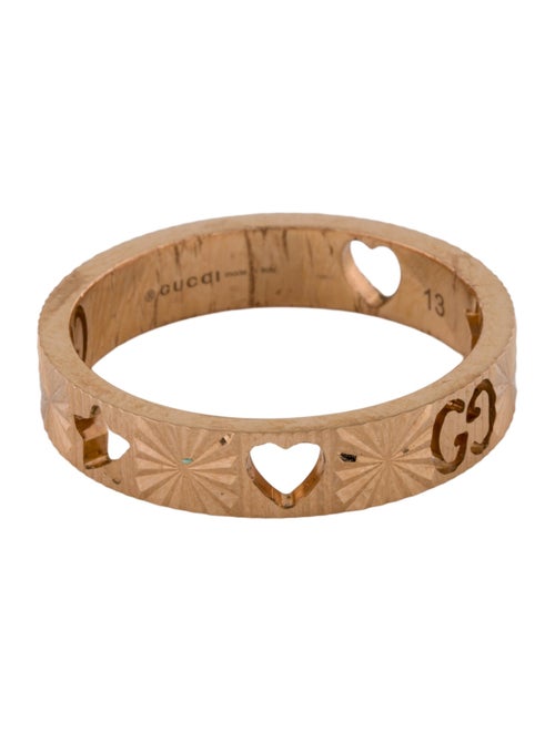 Gucci 18K Icon Star & Heart Double G Band Ring