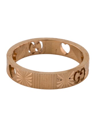 Gucci 18K Icon Star & Heart Double G Band Ring