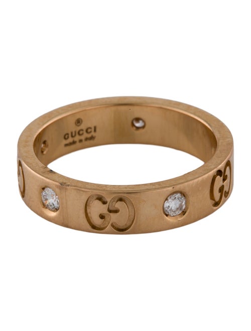 Gucci 18K Diamond Thin Icon Band Ring