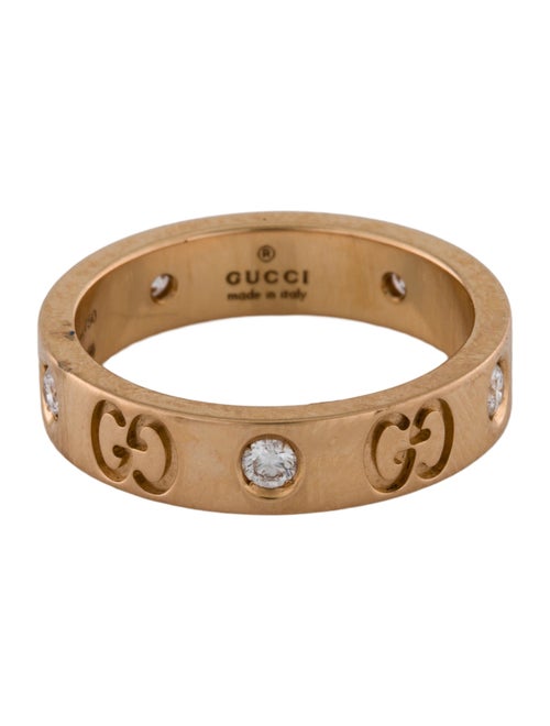 Gucci 18K Diamond Thin Icon Band Ring