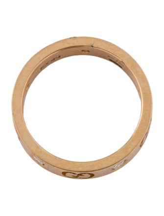 Gucci 18K Diamond Thin Icon Band Ring