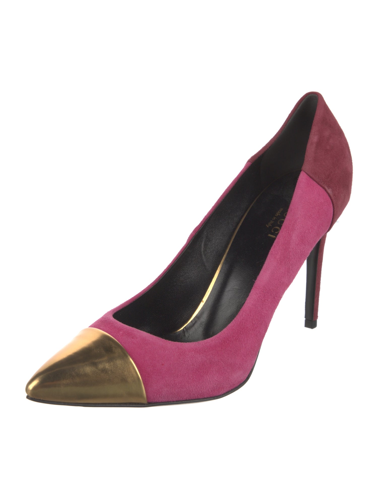 Gucci Suede Colorblock Pattern Pumps