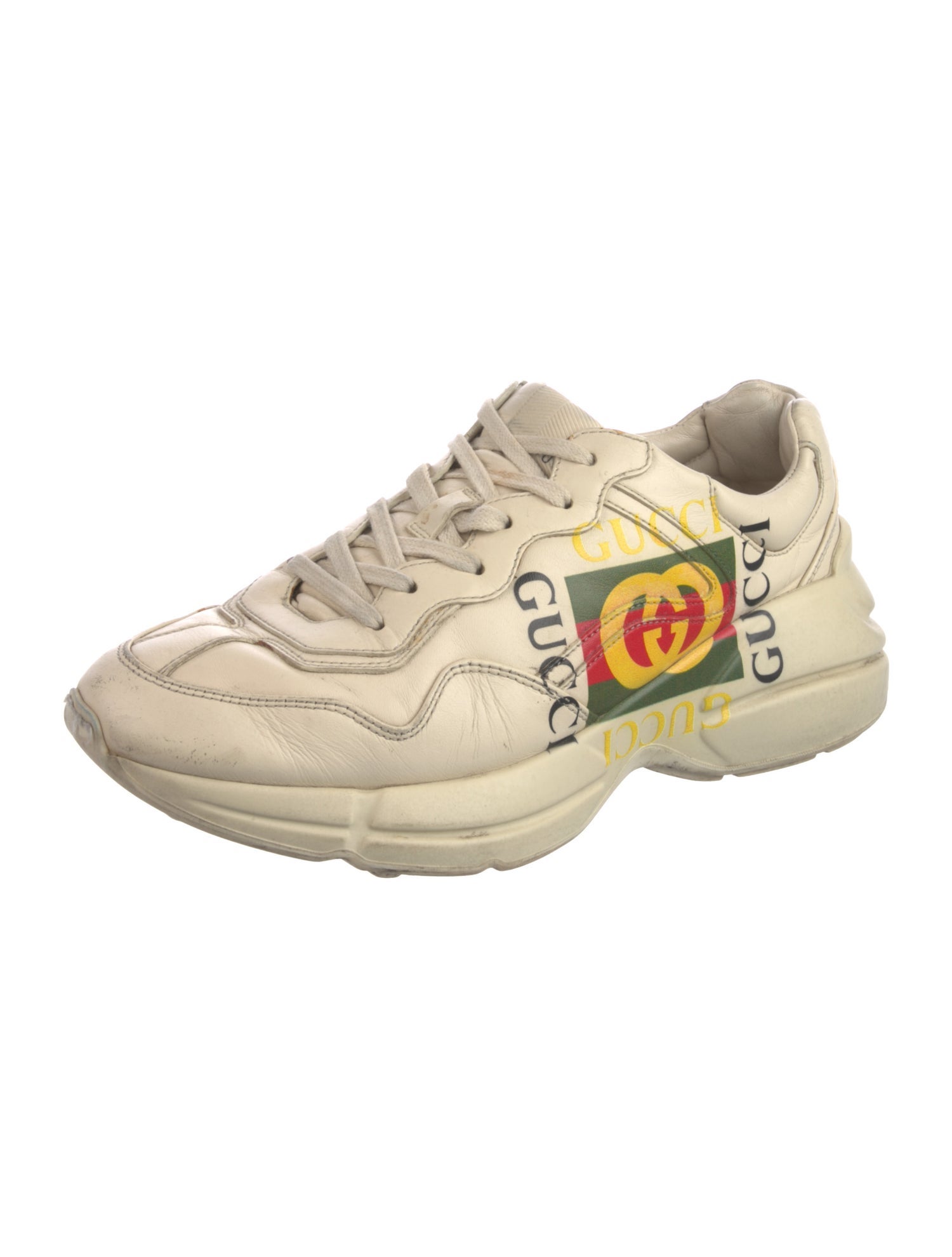 Gucci Web Accent Leather Sneakers