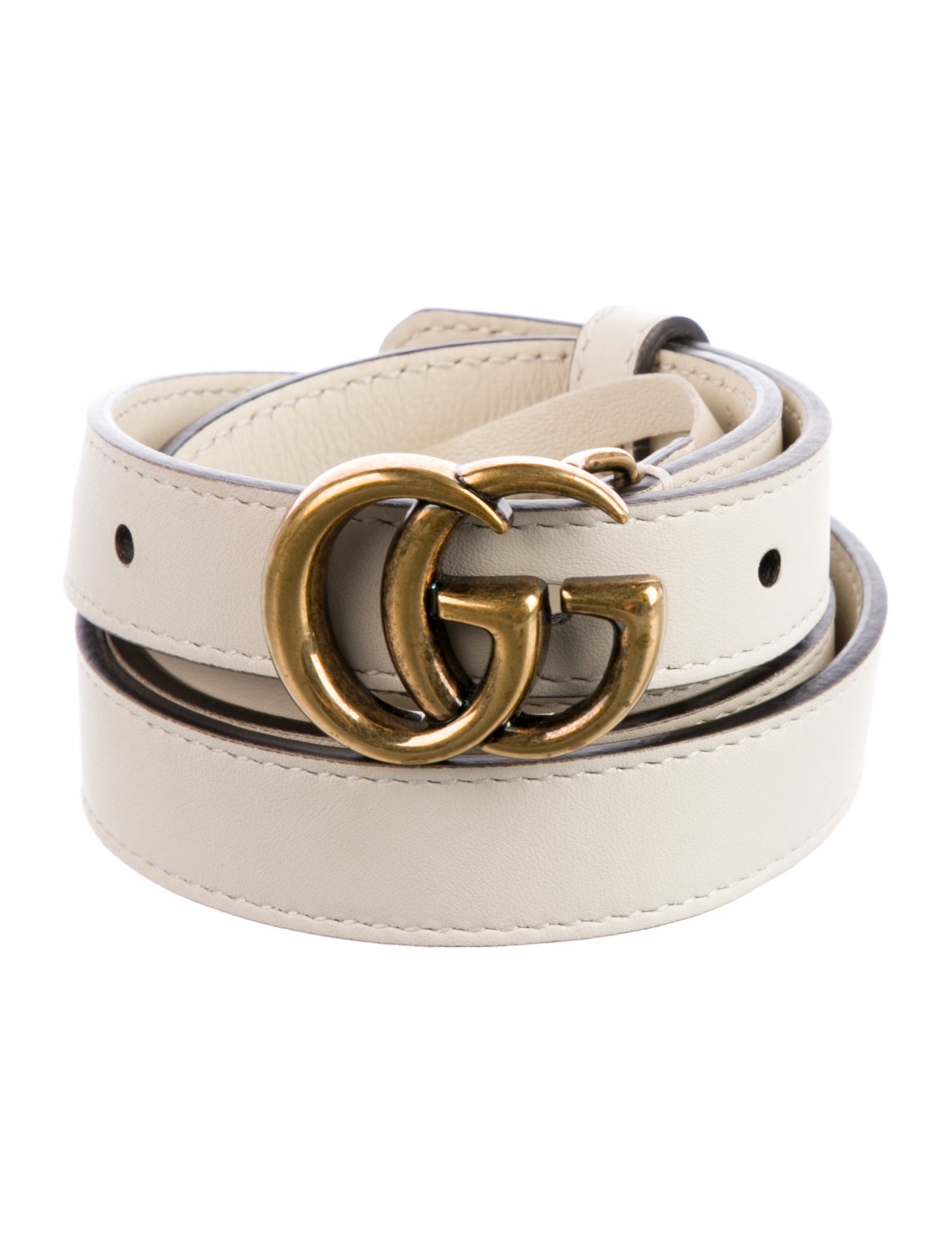 Gucci Double G Logo Skinny Belt