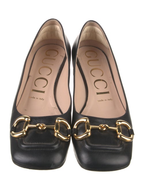 Gucci Horsebit Accent Leather Pumps