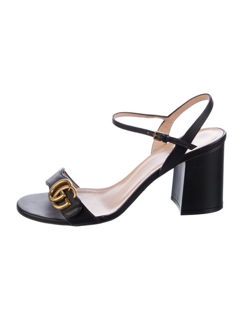 Gucci Double G Logo Leather Sandals