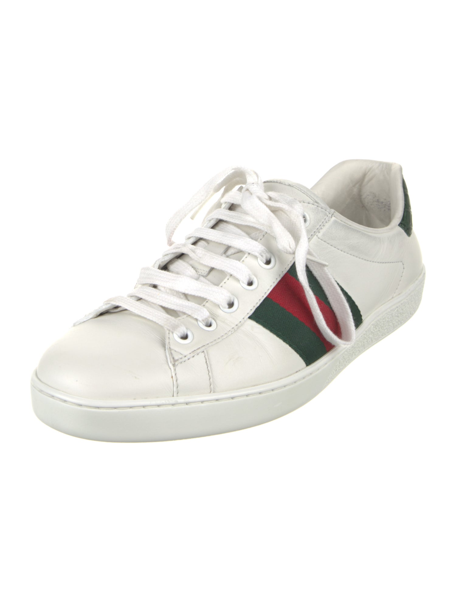 Gucci Web Accent Leather Sneakers