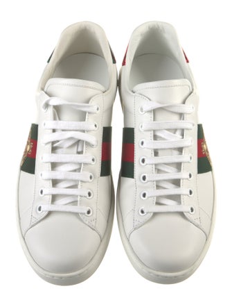 Gucci Web Accent Leather Sneakers