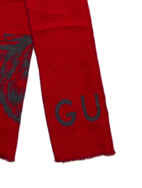 Gucci Wool Graphic Print Scarf