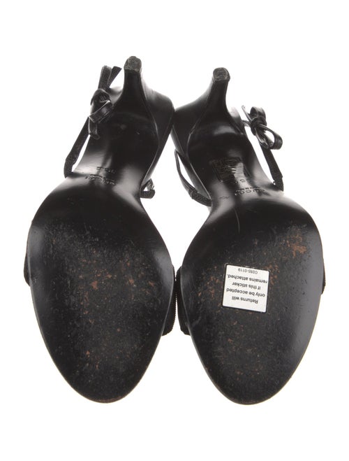 Gucci Leather Bow Accents Slingback Sandals
