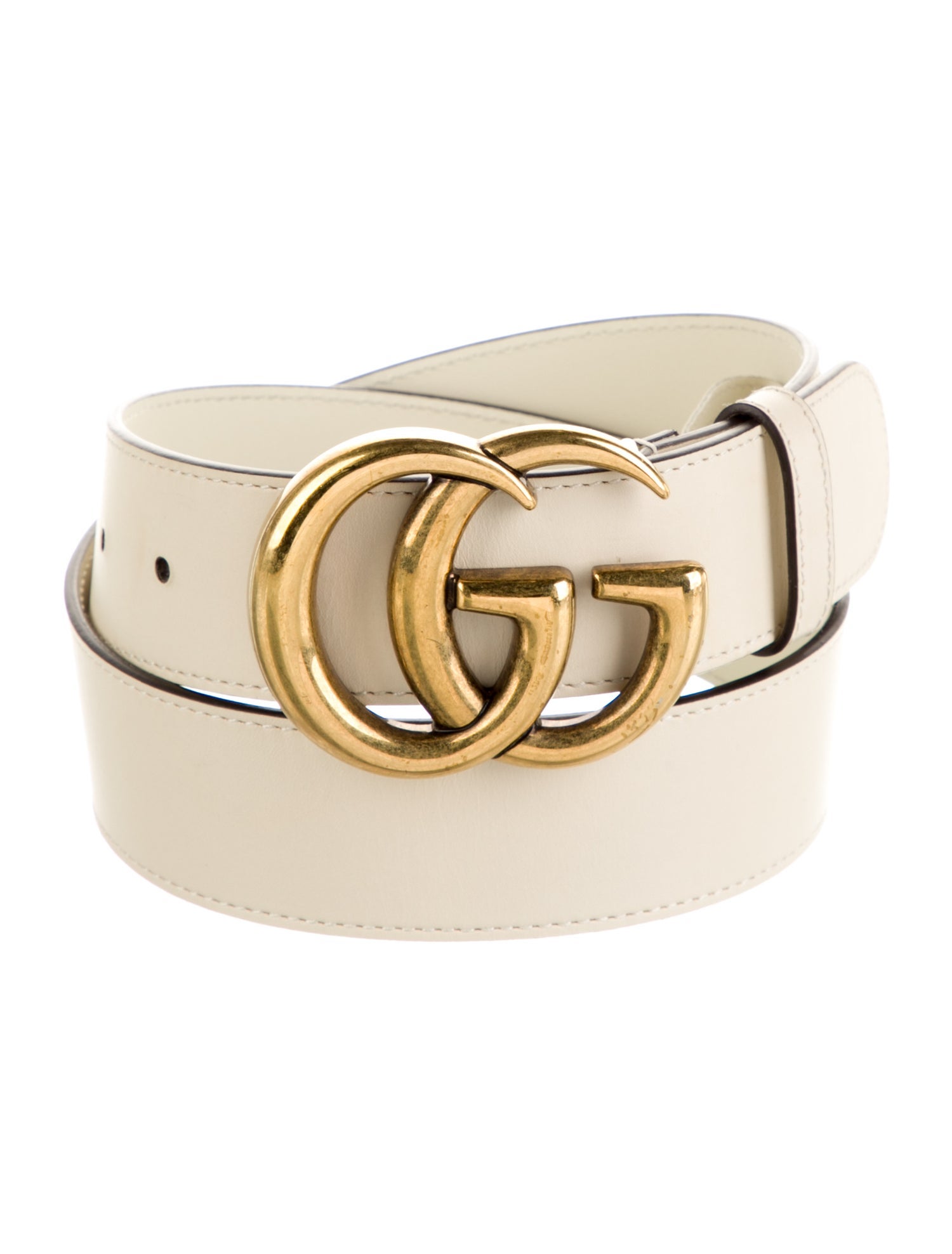 Gucci Double G Logo Leather Belt