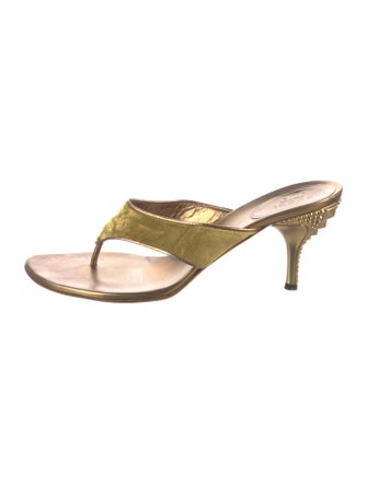 Gucci Velvet Studded Accents Slides