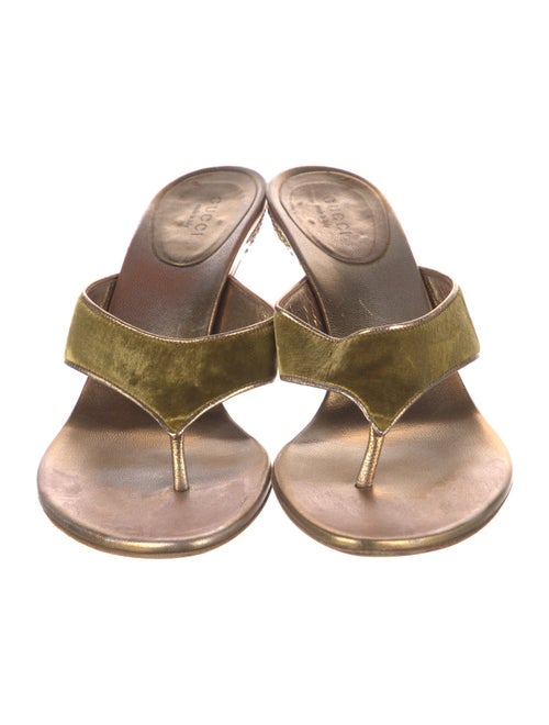 Gucci Velvet Studded Accents Slides