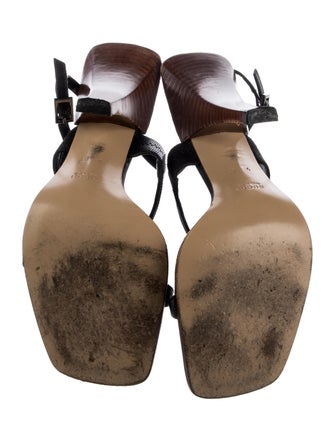 Gucci GG Canvas Leather Slingback Sandals