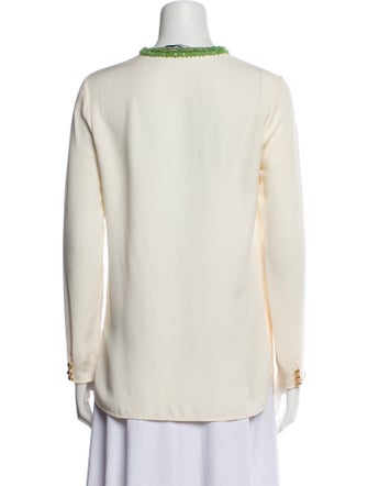 Gucci Silk Mock Neck Blouse