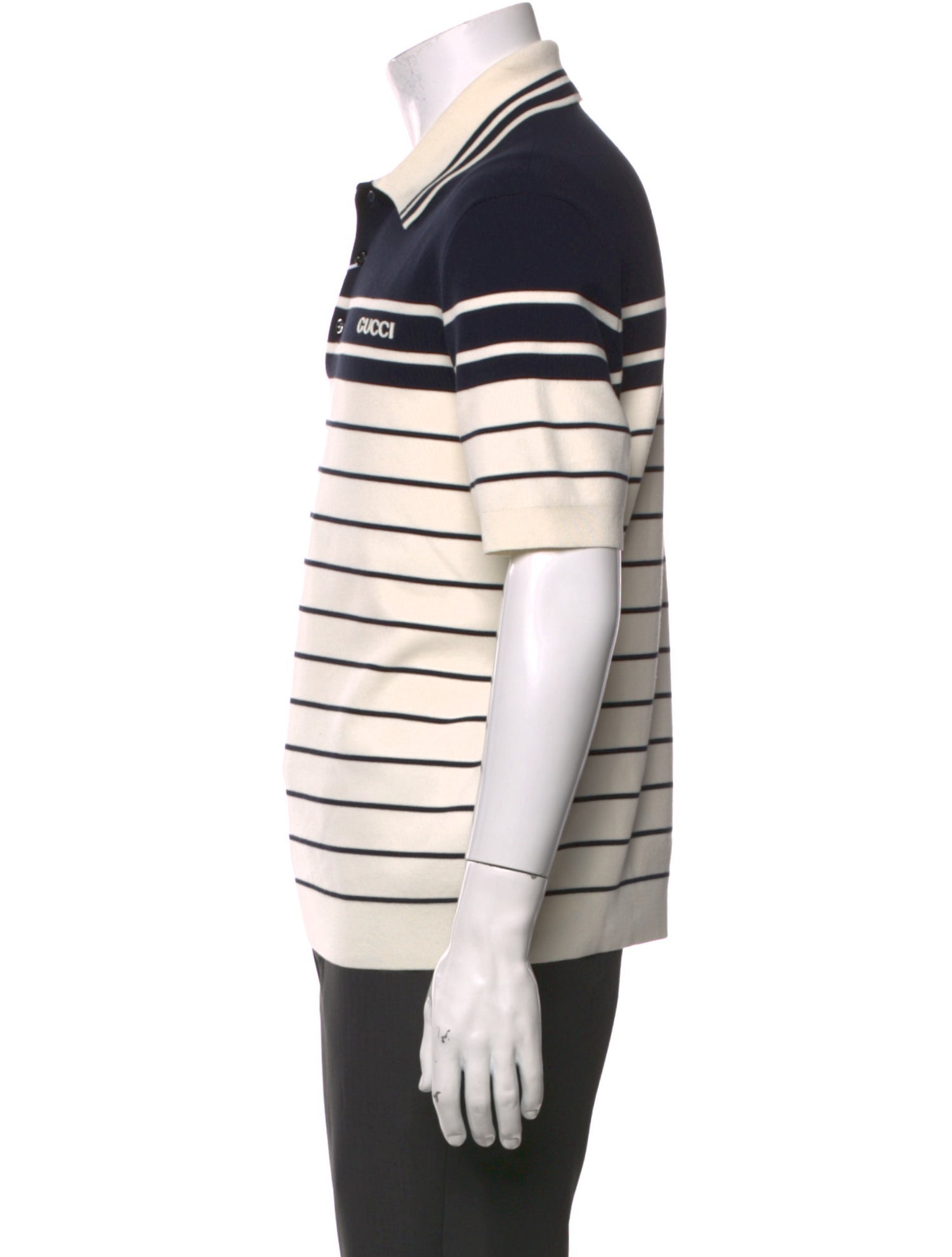 Gucci Double G Logo V-Neck Polo Shirt w/ Tags