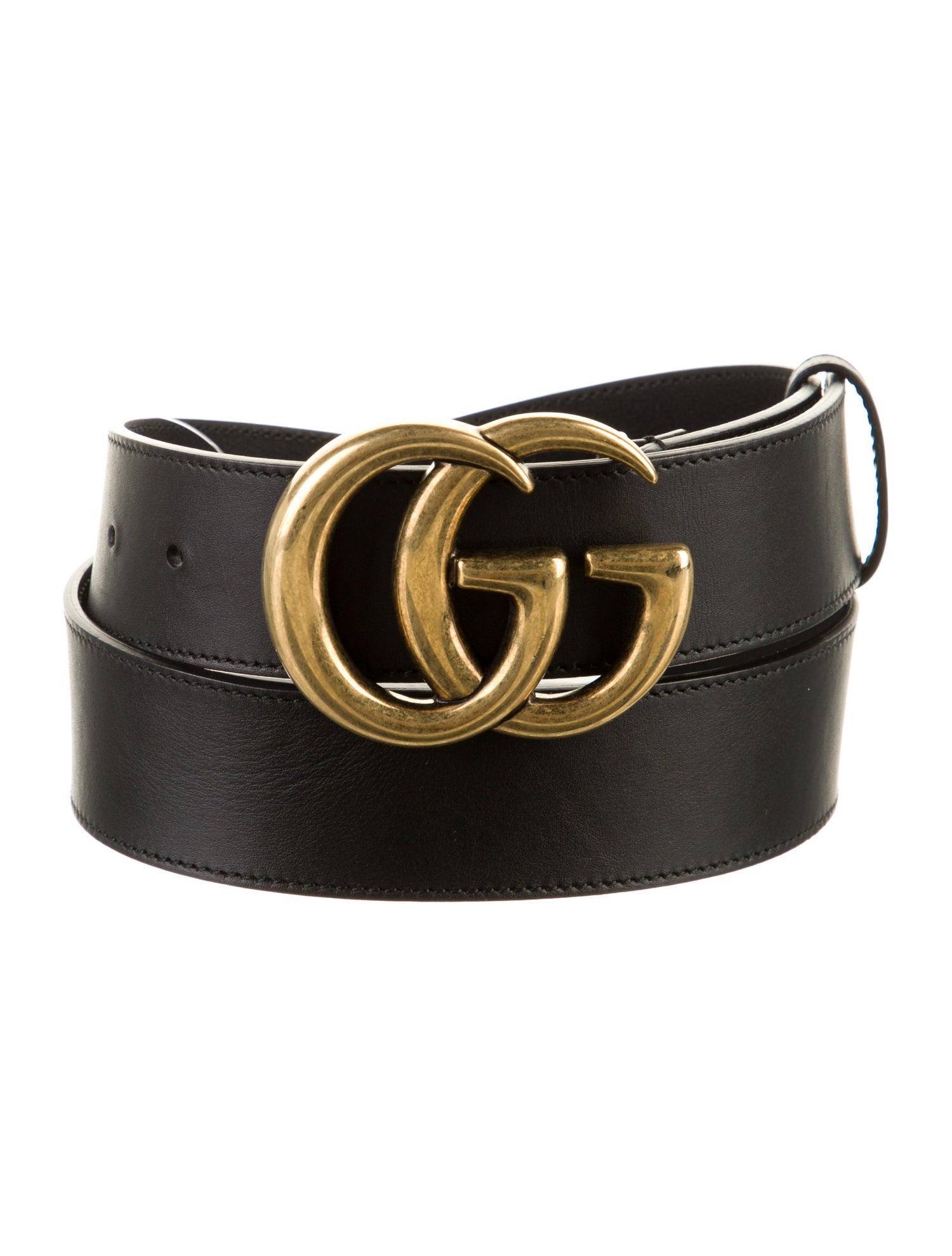 Gucci Double G Logo Leather Belt